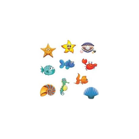 20 autocollants antidérapants givrés à motifs anime pour salle de bain (10 pièces par feuille) (1/5)
