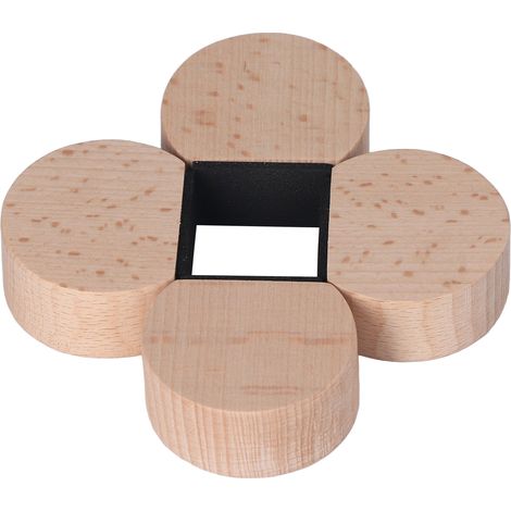 Bloque-portes en bois rond anti-glisse anti-collision silencieux, lot de 4, butées de porte pour bureau et chambre (1/5)