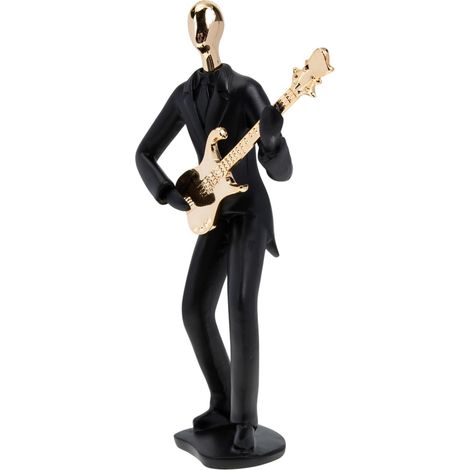 Modèle Décoratif De Groupe Créatif Bassiste Doré en Résine Solide Figurine Musicale Artistique Décoration D'intérieur Atmosphère Unique Ornement Stable pour Maison Ou Bureau (1/5)