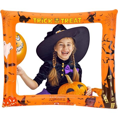 Halloween Cadre Photo Gonflable,Accessoire Photobooth Selfie Décoration de Fête,Géant Gonflable Cadre Selfie Accessoires Photomaton pour Anniversaire Fête de Halloween Enfants Adultes (1/5)