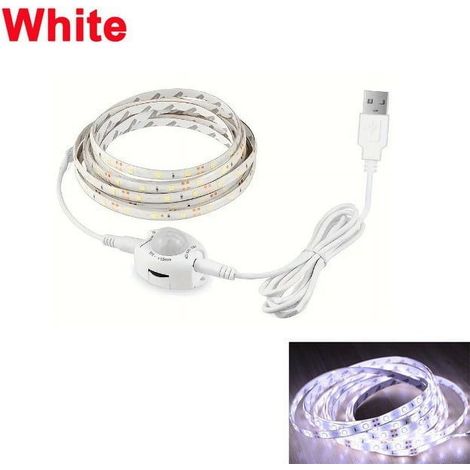 Ruban Led Avec Capteur De Mouvement - Alimentation USB - Blanc Chaud - Pour Sous Lit Sous Meuble Escalier Placard - 1 Pièce (1/5)