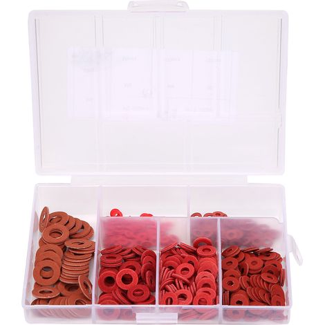 Ensemble de 500 rondelles plates isolantes en acier au carbone plaqué zinc blanc et rouge (1/5)