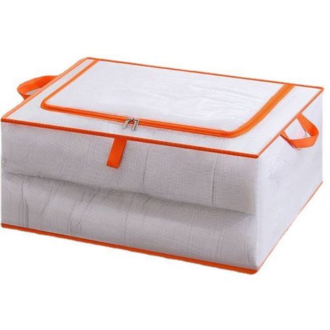 Grand sac de rangement pour vêtements, transparent, imperméable, avec fermeture éclair, forme rectangulaire, grande capacité XL 60x50x30cm, idéal pour couvertures et édredons (1/5)
