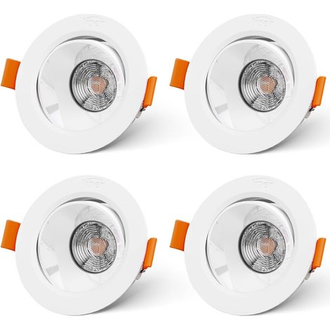Ensemble de 4 Spot Led Encastrable extra Plat 7W Spots de Bains Salle Led Encastré Blanc Neutre 4000K 700LM pour Encastrable Plafond Cuisine éclairage Encastré Salon Couloir-LIAIKI