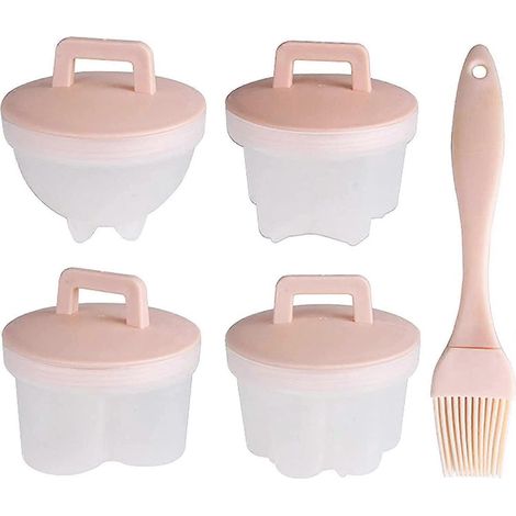 Ensemble de 4 ustensiles pour œufs à la vapeur : cuiseur vapeur, anneaux à œufs, moule à œufs, cadeau. (1/5)