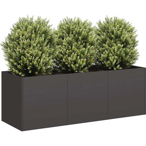Jardinière Noir 120x40x40 cm Acier laminé à froid (1/5)