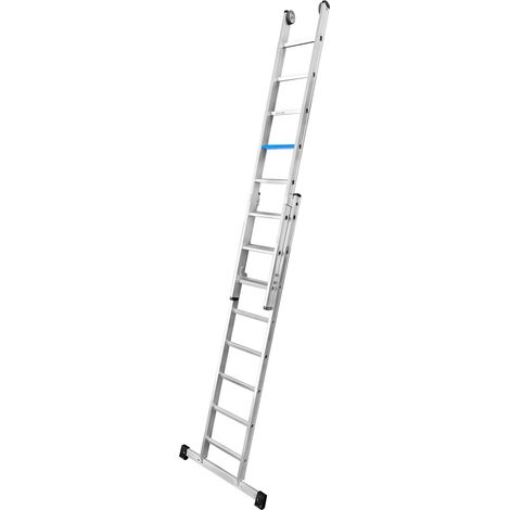 Iller Stufen Schiebeleiter ERGO Plus mit standfester Quertraverse 2x10 Stufen