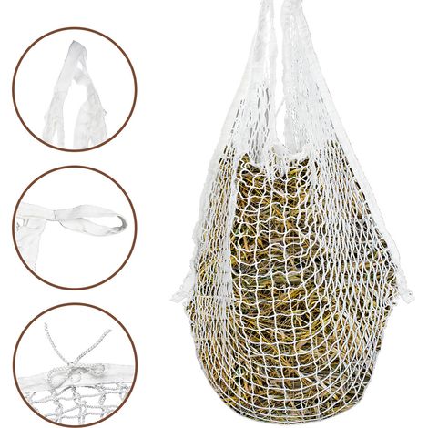 Randaco Heunetz Heuraufe Beschäftigungsnetz Heusack Futternetz, Pferde extra engmaschig 3cm Netz 1 Stück 120 x 90cm (1/5)