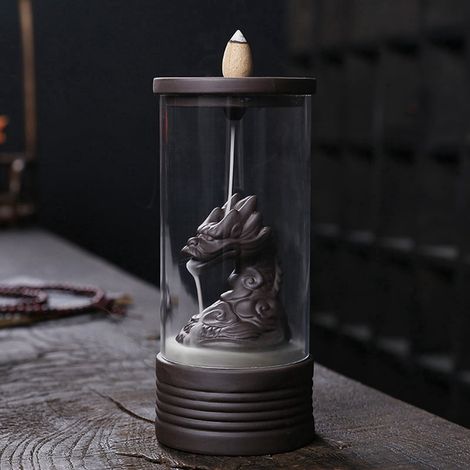 Brûleur D'Encens À Flux Arrière - Support Pour Cônes D'Encens En Céramique - Décoration Intérieure Pour Salon Chambre Bureau - 1 Pièce (1/3)