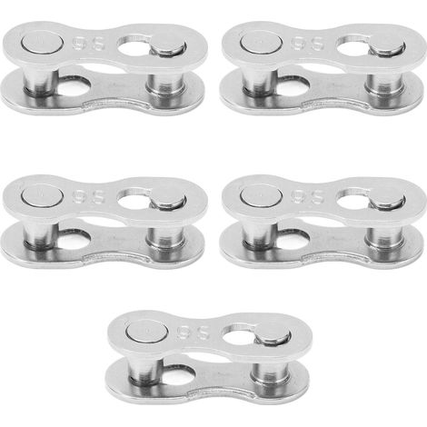 5 maillons rapides en acier inoxydable pour chaîne vélo 9 vitesses, résistants à la corrosion, installation facile, lot de 5 paires (1/5)