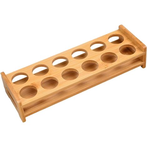 1 Porte-verres Bois, 12 Trous, Support Stable, Rangement Verres, Pour Cuisine Bar Fête (1/5)