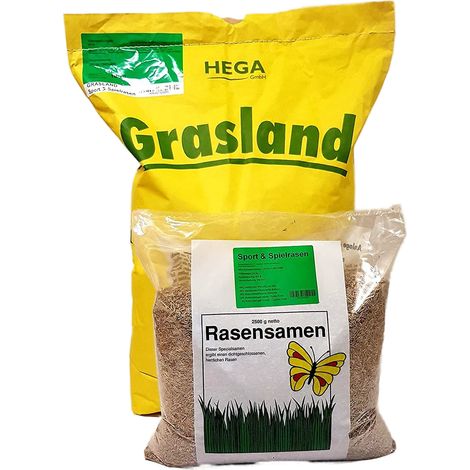 HEGA Grasland Rasensamen Sport und Spiel Grassamen Saatgut Rasen Gras 10kg (1 x 10 kg) (1/5)