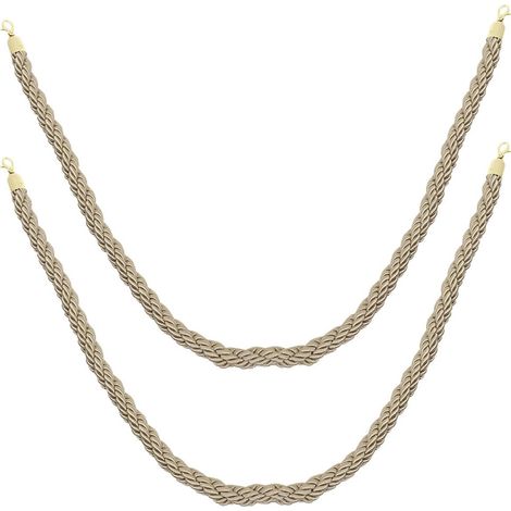 Cordon de Sécurité en Jute pour Barrières de Contrôle des Foules avec Crochets en Alliage de Zinc, Lot de 2, pour Scénarios de Clôture Sécurisée (1/5)