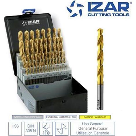 coffret 49 forets HSS-TIN Izar de 1 à 13 mm par 0.25 mm