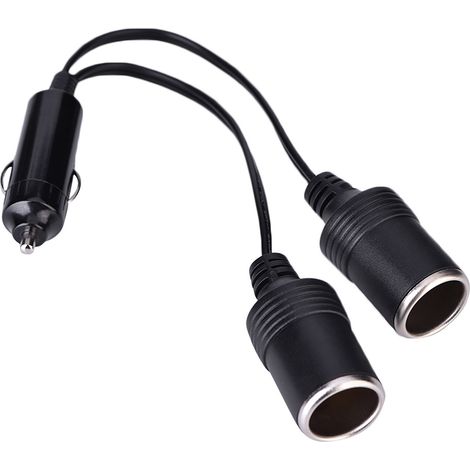 Chargeur Allume-Cigare 12V/24V avec Prise Mâle vers Double Prise Femelle, Câble d'Extension pour Voiture