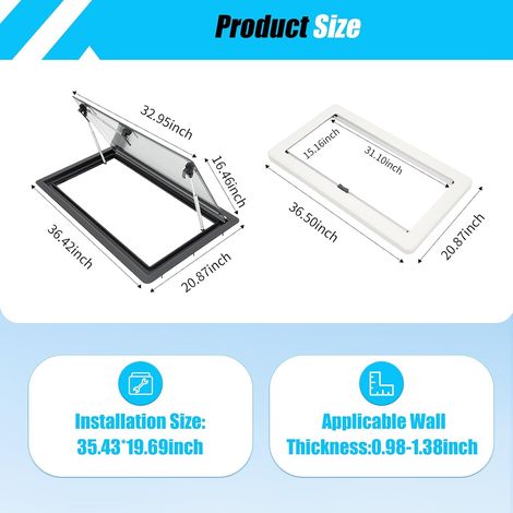 Fenêtre coulissante pour Camping-car 900500mm avec moustiquaire Fenêtre latérale du camping-car Van Camper Angle réglable baie caravan vitrée latérale moustiquaire (1/5)