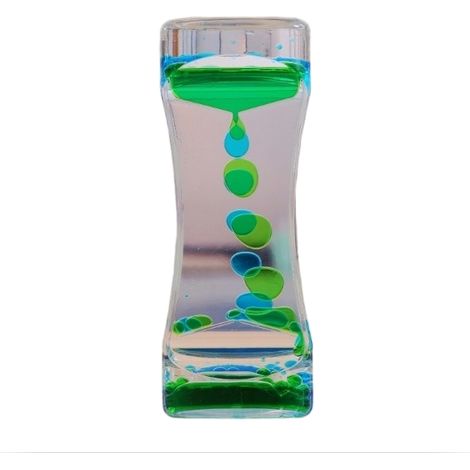 Sablier à deux couleurs, minuteur à liquide à bulles flottantes, à retourner, pour la décoration du bureau ou du salon des enfants. (1/5)