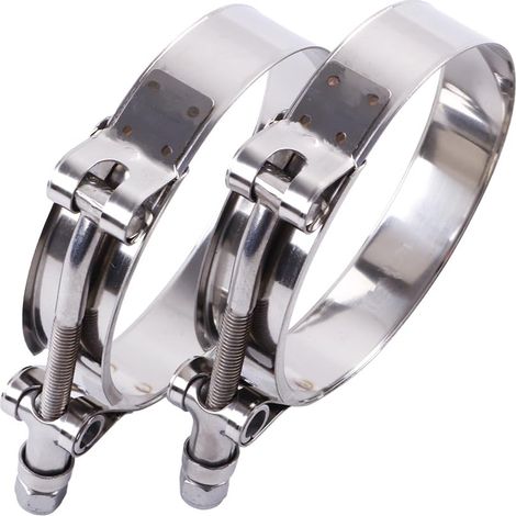 70-78mm Colliers de serrage à boulon en T Acier inoxydable 304 Collier de serrage, pour tuyau d'admission turbo (2 pièces) (1/5)
