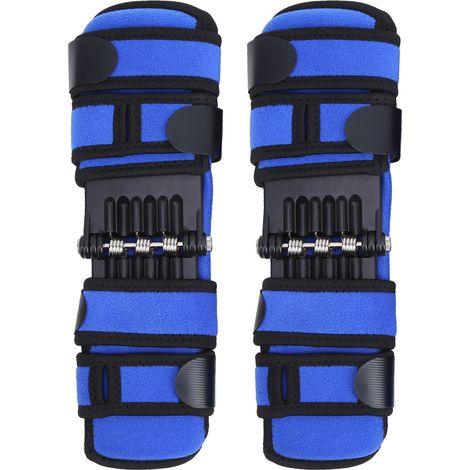 Genouillère de Sport avec Ressort de Soutien pour Articulation, Amélioration Force et Récupération - Bleu, 1 Paire