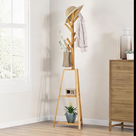 Armoire marron en bambou 46 x 46 x 175 cm (1/5)