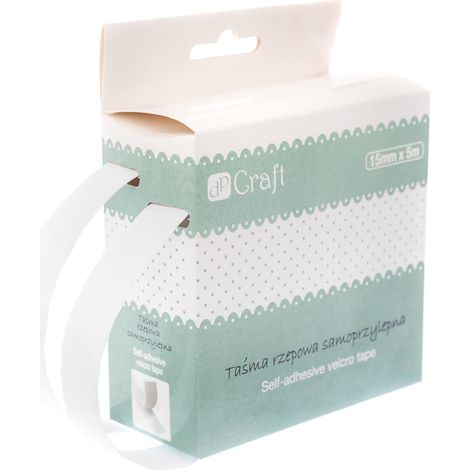 Ruban Velcro auto-adhésif blanc 15 mm x 5 m