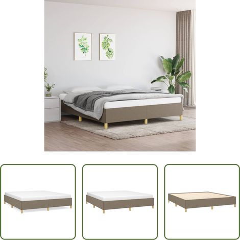 vidaXL Matelas - Cadre de lit à lattes taupe 160x200 cm tissu (1/5)