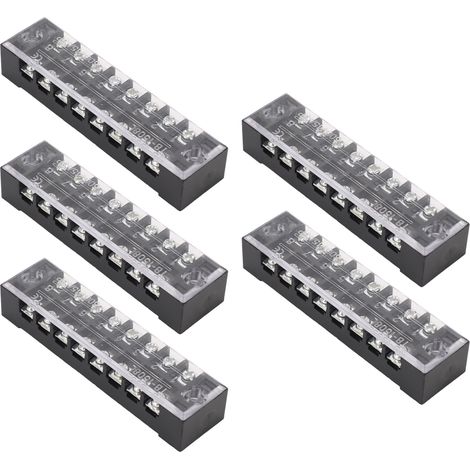 Bloc de bornes à vis ignifuge 8 pôles, 5 unités, 15A 600V, bornier de sécurité