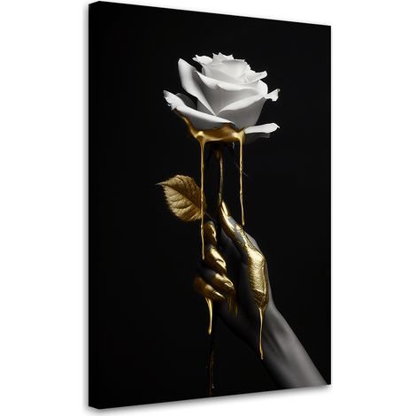 Tableau sur toile Tableau sur toile Rose en or 60x90 (1/5)
