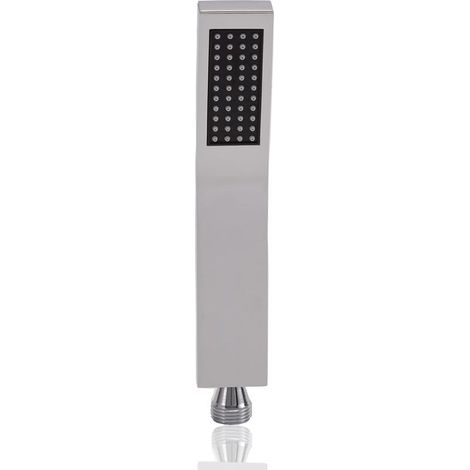 Pommeau de douche à main en laiton anticalcaire, économie d'eau, haute pression, style L, finition chromée argentée (1/4)