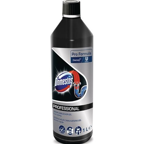 Limpiador de desagües power gel botella 1l DOMESTOS (Por 6)