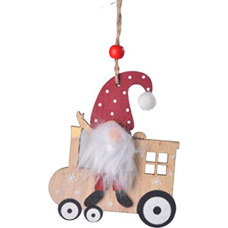 Décorations de Noël représentant des nains, figurines de nains en bois, pendentif Rudolph le vieil homme sans visage (1/5)