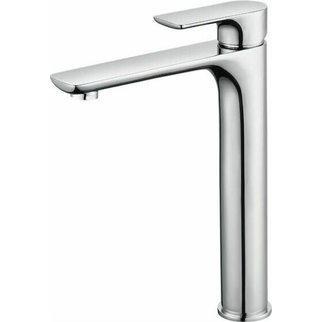 Miscelatore per lavabo con bocca alta di design Rubinetto per bagno grande cromato con aeratore rimovibile Rubinetto per lavabo in ottone Rubinetto per bagno grande (1/4)