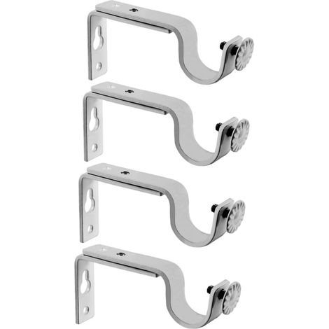 Paires Support de Tringle Rideau Blanc Fixation Murale (1/5)