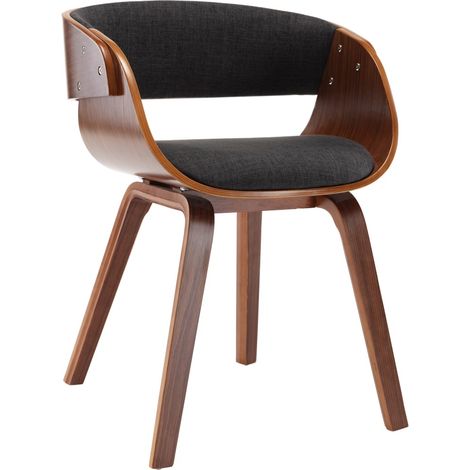 Sedia da sala da pranzo dal design elegante e senza tempo in legno curvato e tessuto grigio CDS020032
