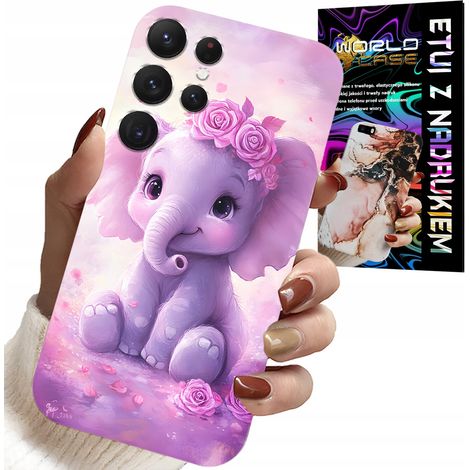 Funda para Samsung Galaxy S23 Ultra - lindo elefante sobre fondo rosa + lámina (1/5)