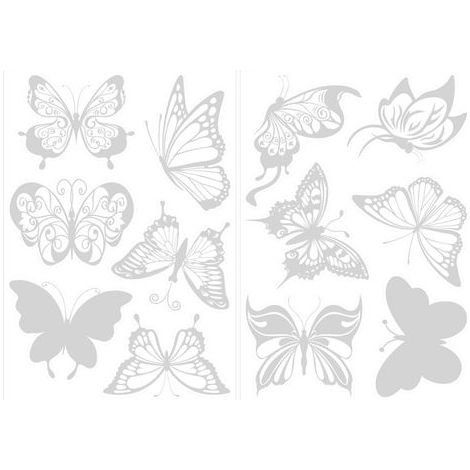 24 Pcs Papillon Fenêtre Autocollants Anti-Collision Fenêtre D'alerte Fenêtre S'accroche Transparent Alerte Oiseau Fenêtre Decal Réfrigérateur Autocollant Porte Stickers pour (1/5)