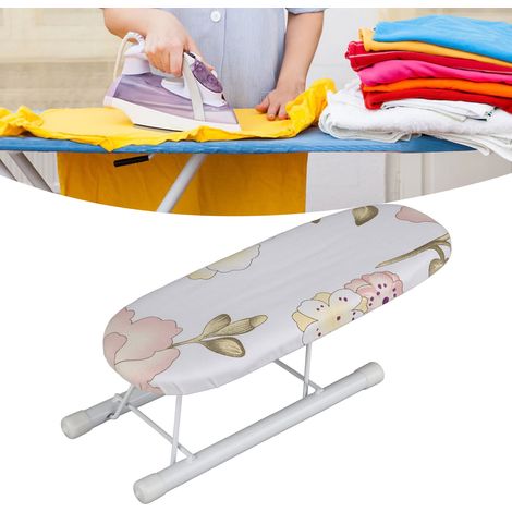 Planche à repasser pliable mini pour manches et cols, idéale voyage et gain de place (Pivoine)