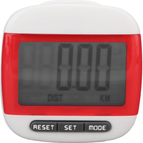 Compteur de pas pour personnes âgées, écran LCD clair, podomètre précis avec clip rouge (1/5)