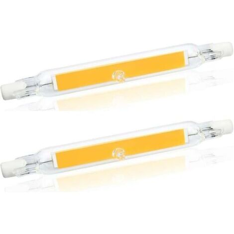 R7s 78 mm LED 5 W blanc chaud 3000 K, R7s Cob LED linéaire remplacer crayon halogène 40 W 50 W, R7s LED 78 mm ampoule mince, lot de 2 (1/4)