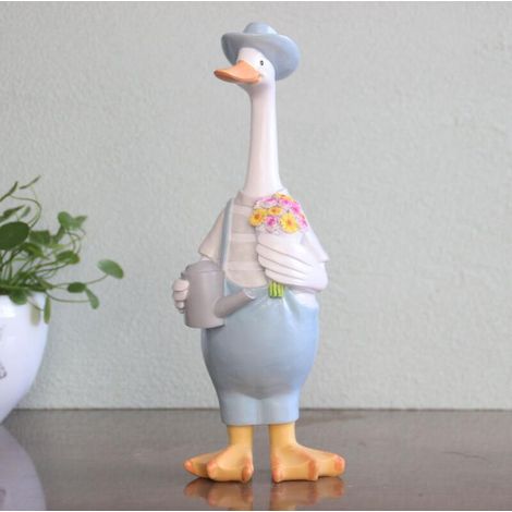 Couple de Canards en Résine pour Décoration de Jardin, Cour ou Intérieur – Sculptures Animales Réalistes et Résistantes aux Intempéries (1/4)