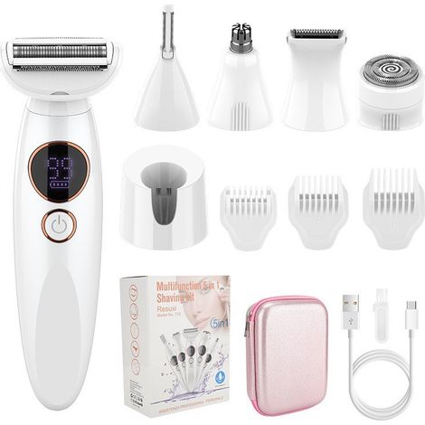 Épilateur multifonctionnel 5 en 1 pour femmes avec base de chargement et boîte de rangement-AquaForge