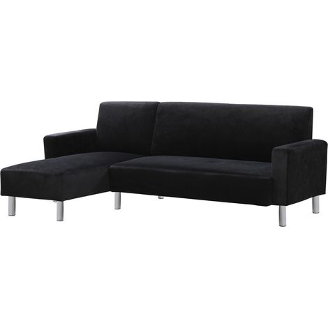 Sofá en tela esquinero reversible "Rio"- Negro (1/4)