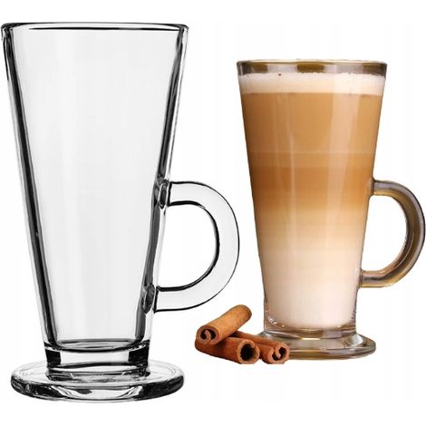Latte Kaffeeglas mit Henkel, transparent, 260 ml Latte