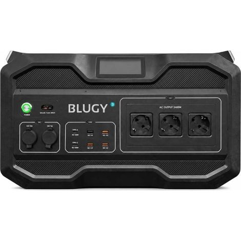 Blugy 2400W 50Ah 48V Kraftwerk, mehrere Funktionen, LiFePO4-Batterie, Solarlade, LCD-Display (1/3)