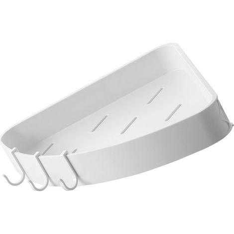 Wandregal fürs Badezimmer, vielseitig, moderner minimalistischer Stil, kein Bohren erforderlich, schwebendes Regal fürs Badezimmer, weiß (1/5)