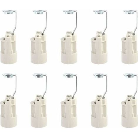 Culot pour ampoule E14 Douilles de Lampe E14 Réglables Convertisseur Douilles E14 Douille à Baonnette Support 10 PCS (Blanche) (1/5)