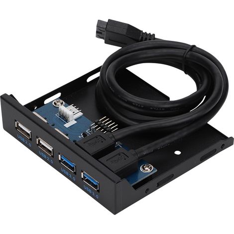 Erweiterungshub mit 2 USB 3.0-Anschlüssen + 2 USB 2.0-Anschlüssen, Diskettenlaufwerk an der Vorderseite (1/5)