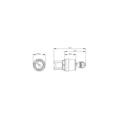 SIEMENS SIRIUS ATC - INTERRUPTEUR À CLÉ RONIS SB30 O-I 90O POSITION OU + UNIPOLAIRE 3SU10504BF110AA0