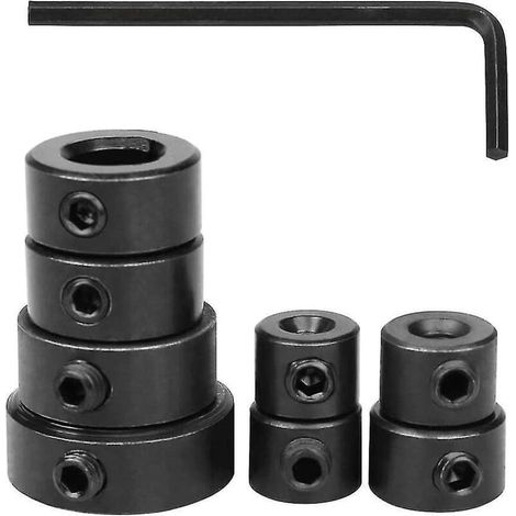 Butée de profondeur de perçage, lot de 8 butées de profondeur pour forets de 3/4/5/6/8/10/12/16 mm, avec clé hexagonale et boîte de rangement, pour perceuse à bois (1/4)