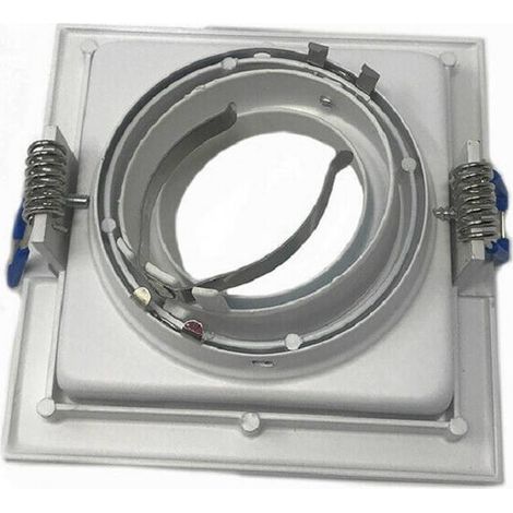 TRADE SHOP - Portafaretto Incasso Quadrato Acciaio P23 Orientabile Supporto Faretto Porta Faretti - Bianco (1/4)